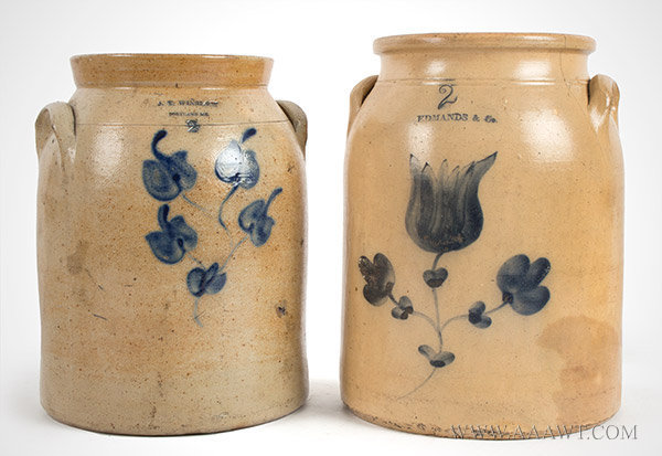 Antique Large Salt Glazed Stoneware Jar, Early 19th Century, entire view 1